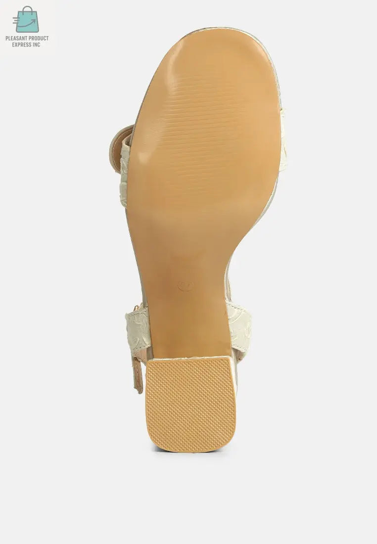 Chaplet Textured Block Heel Sandals-4