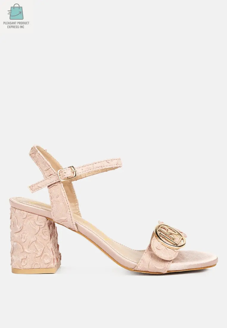 Chaplet Textured Block Heel Sandals-5