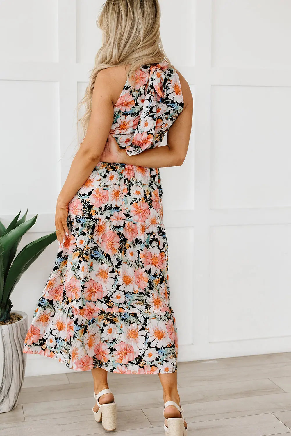 Clementine Floral Print Ruffled Maxi Dress-1