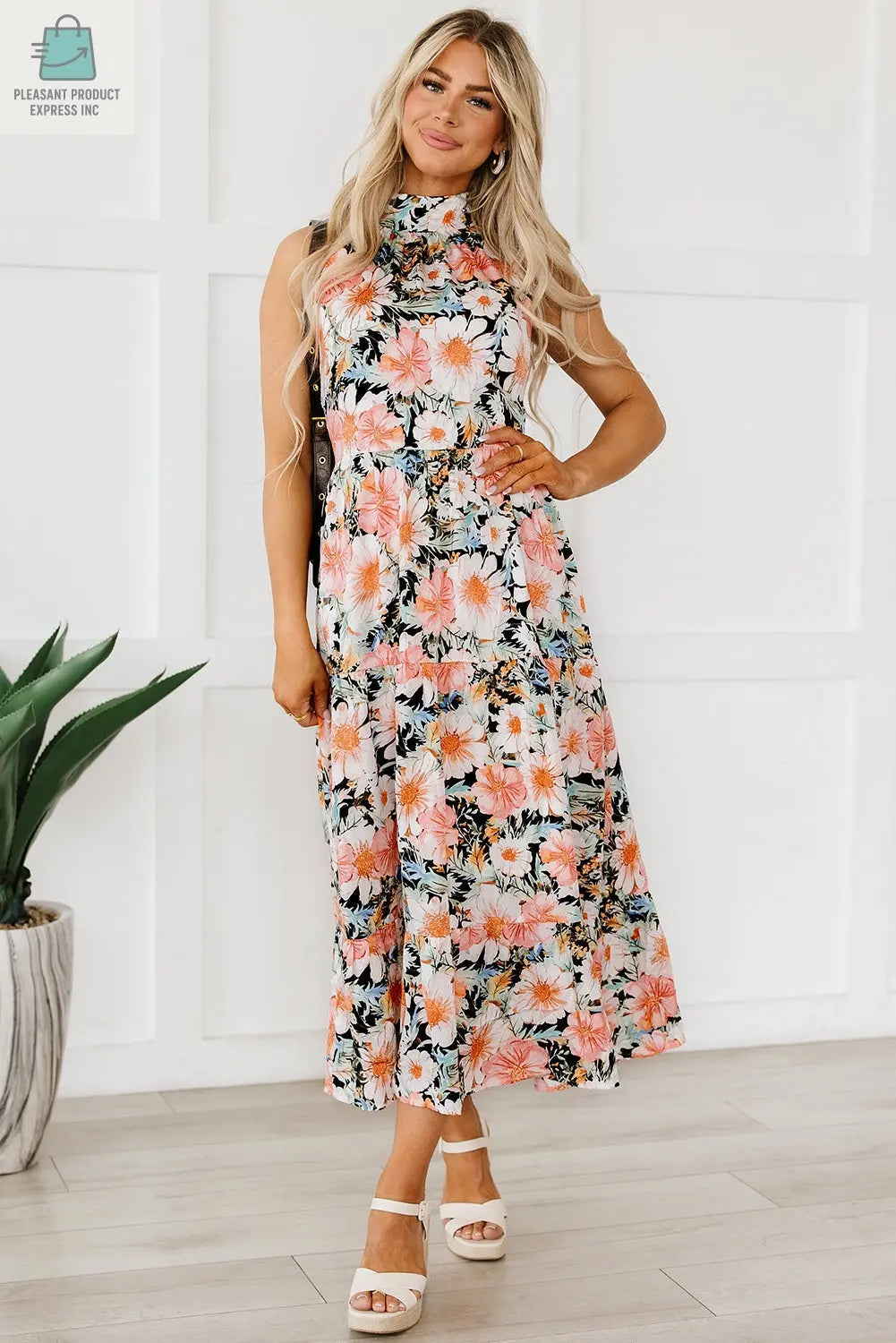 Clementine Floral Print Ruffled Maxi Dress-4