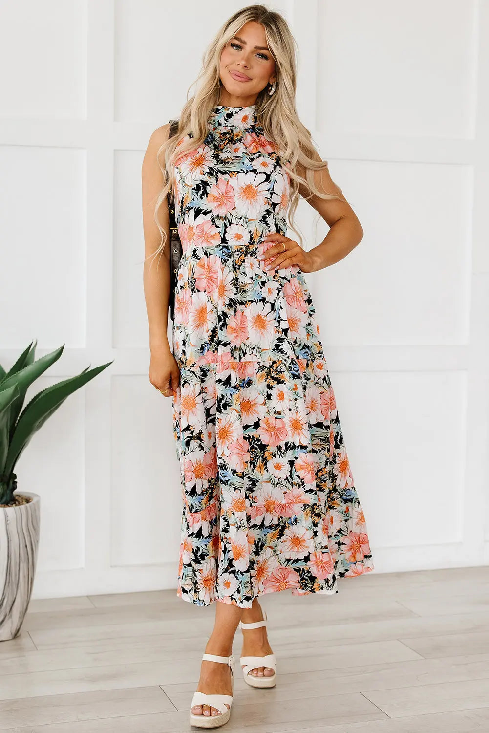 Clementine Floral Print Ruffled Maxi Dress-4