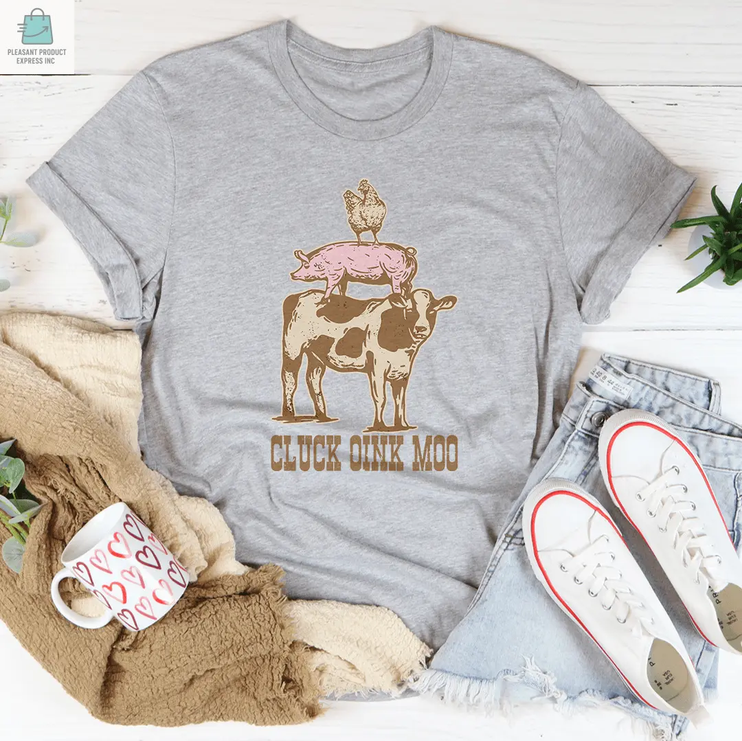 Cluck Oink Moo Tee-1