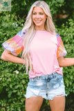 Colette Sequin Striped Puff Sleeve Top-3