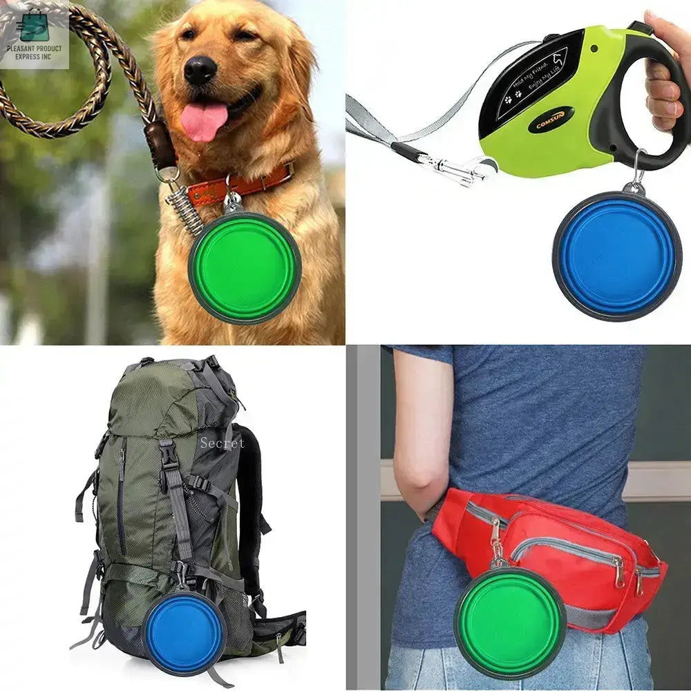 Collapsible Pet Silicone Dog Food Water BowlPleasant Product