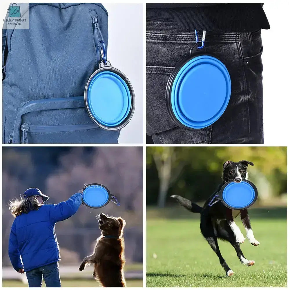 Collapsible Pet Silicone Dog Food Water BowlPleasant Product