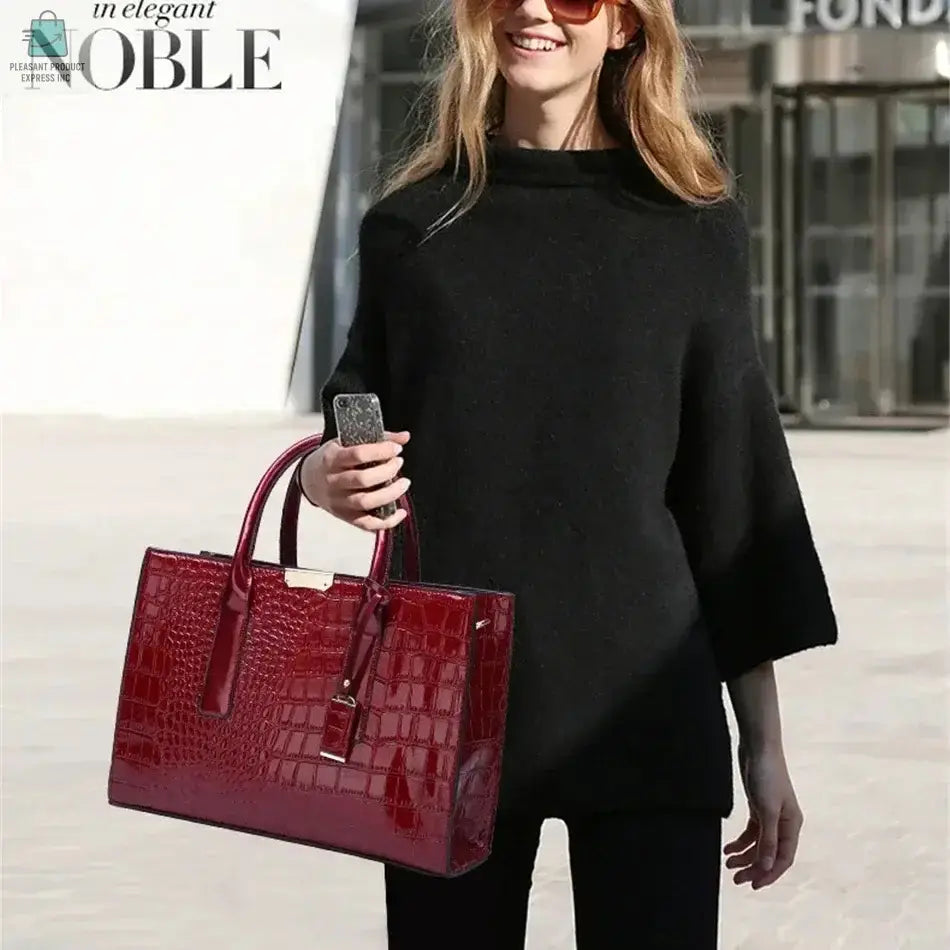 Crocodile Print Women HandbagsPleasant Product