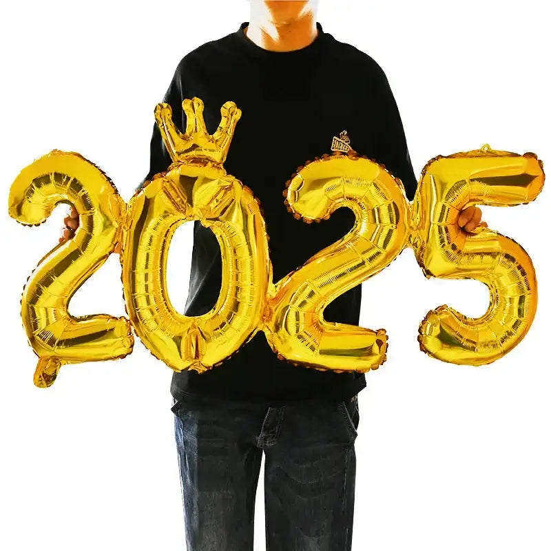 Crown Number Foil Balloons Happy New Year Eve Party DecorationPleasant Product