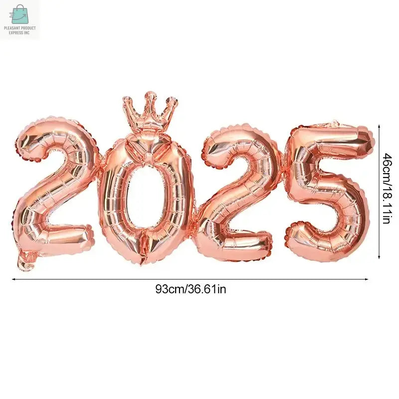 Crown Number Foil Balloons Happy New Year Eve Party DecorationPleasant Product