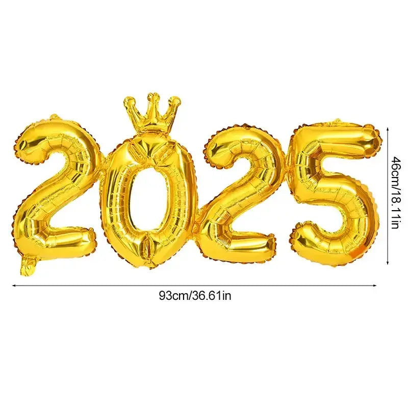 Crown Number Foil Balloons Happy New Year Eve Party DecorationPleasant Product