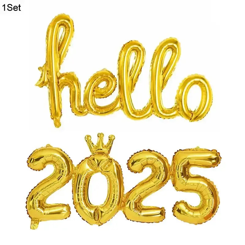 Crown Number Foil Balloons Happy New Year Eve Party DecorationPleasant Product