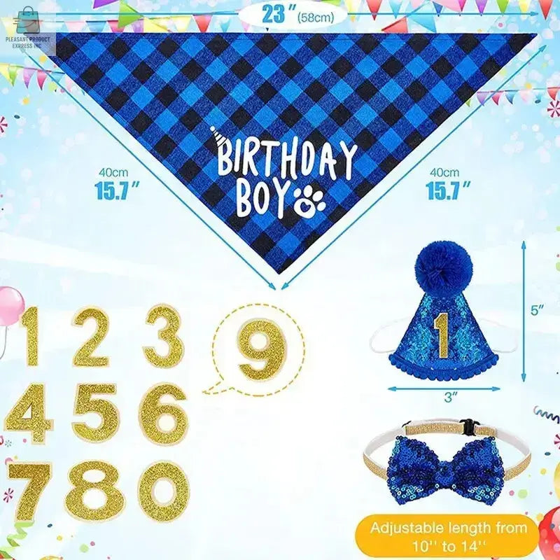Dog Birthday Party Decoration Set Pet Triangle ScarfPleasant Product