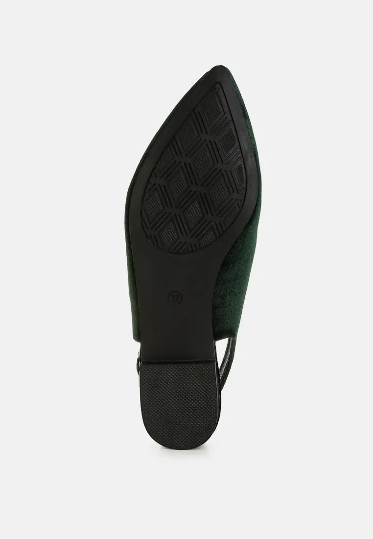 Dolan Velvet Slingback Flat Sandals-4