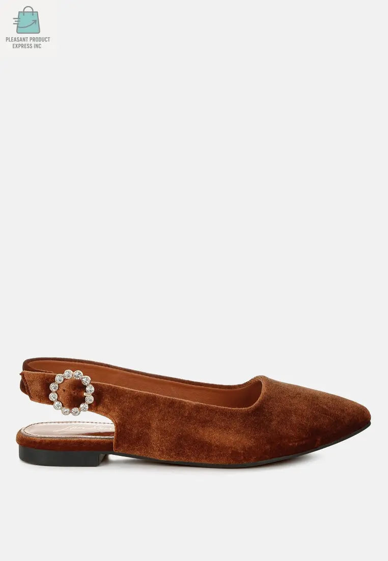 Dolan Velvet Slingback Flat Sandals-5