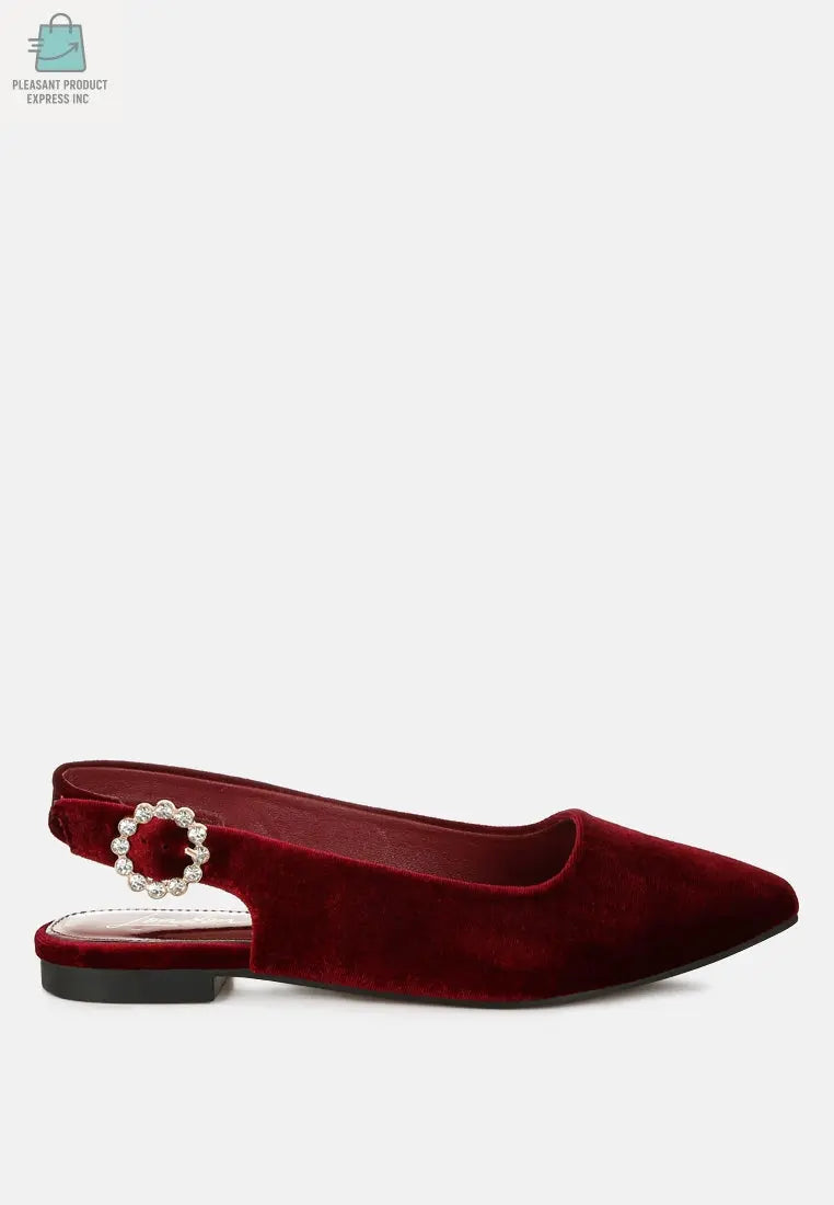 Dolan Velvet Slingback Flat Sandals-6