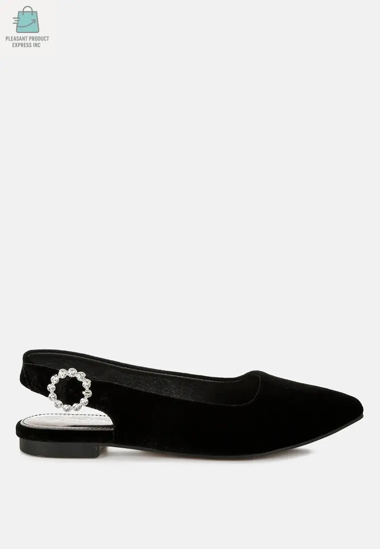 Dolan Velvet Slingback Flat Sandals-7