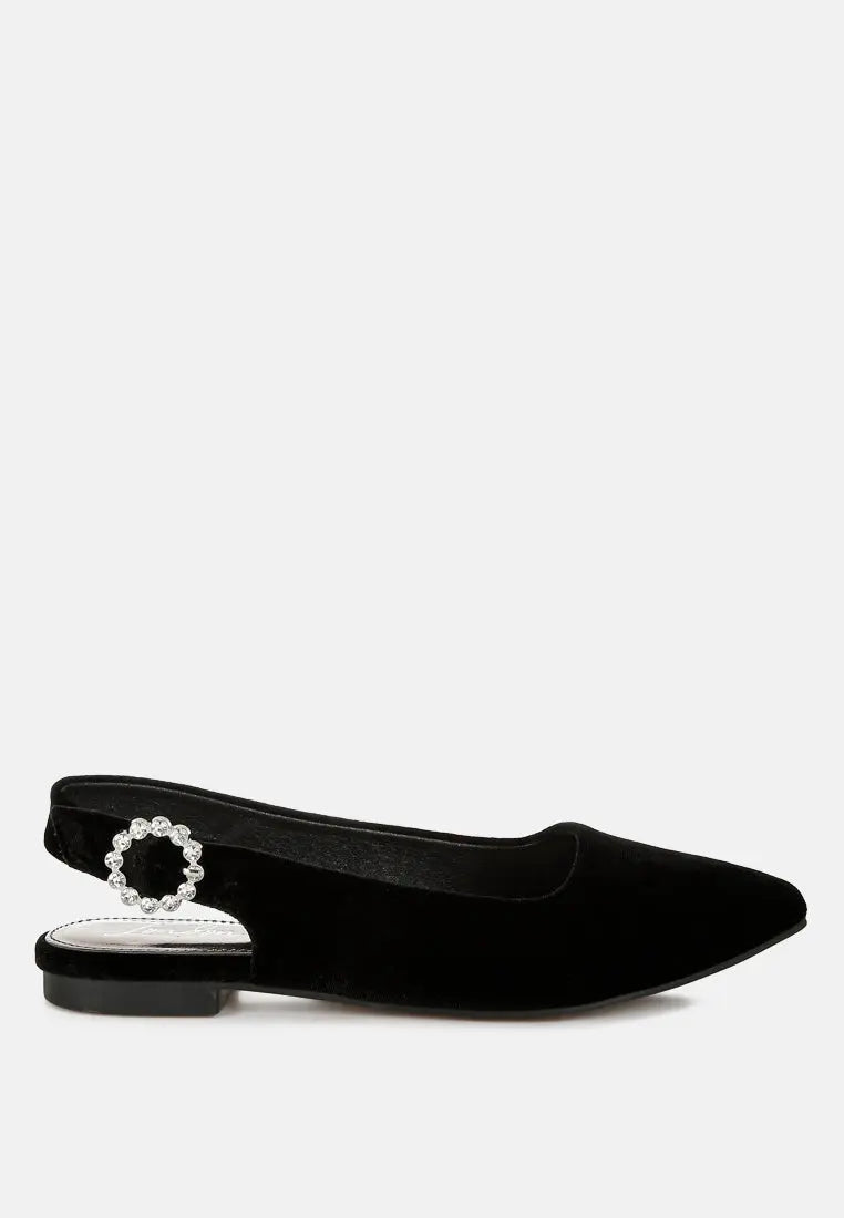 Dolan Velvet Slingback Flat Sandals-7