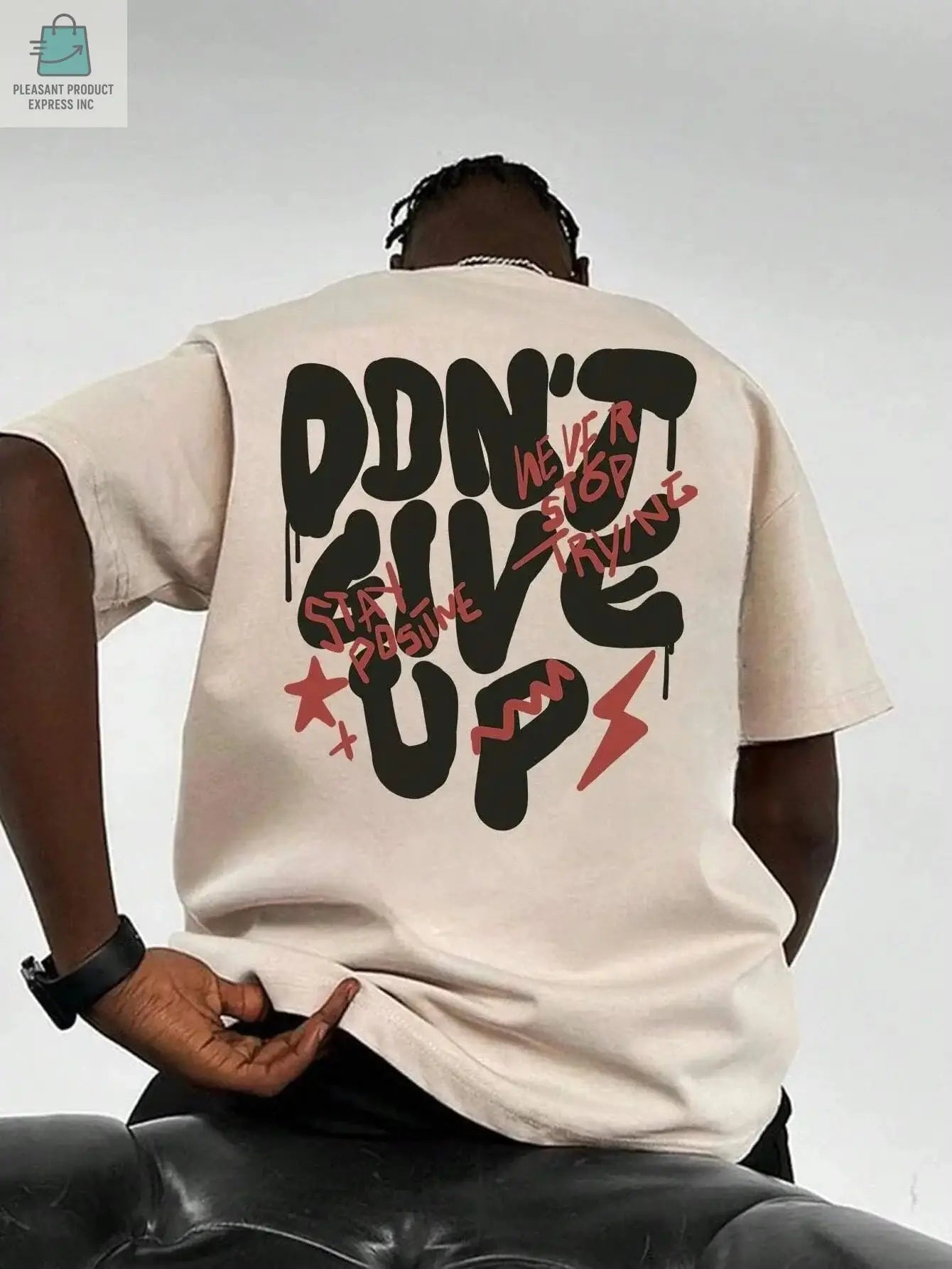 Don't Give Up Men Cotton T-shirtPleasant Product