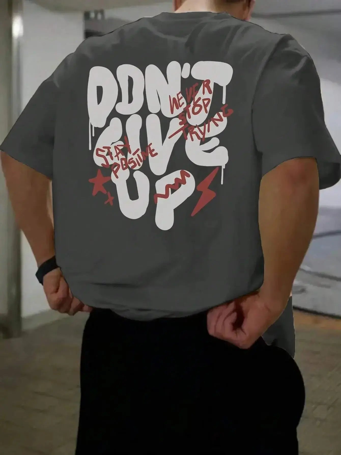 Don't Give Up Men Cotton T-shirtPleasant Product