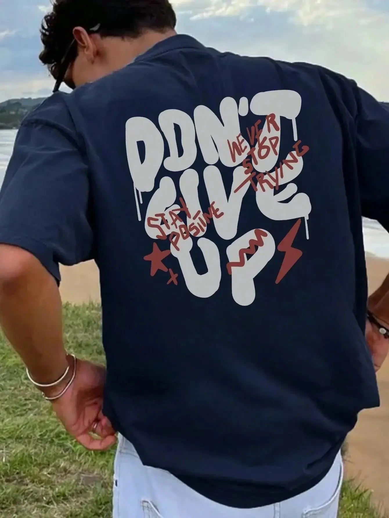 Don't Give Up Men Cotton T-shirtPleasant Product