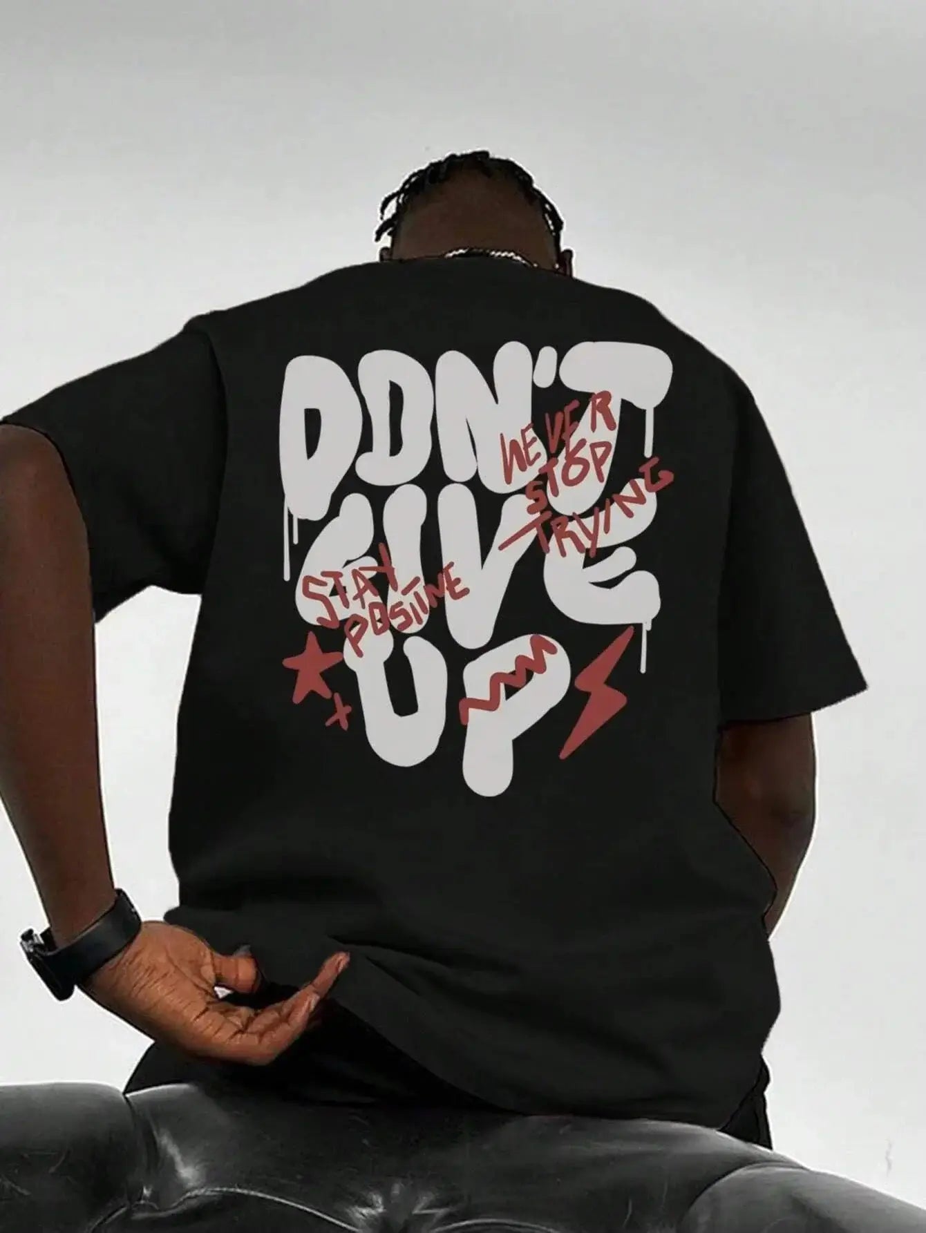 Don't Give Up Men Cotton T-shirtPleasant Product
