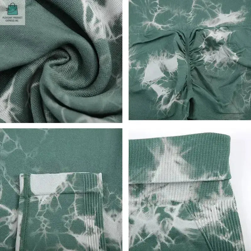 Upgrade your yoga wardrobe with our Women's Seamless Tie Dye Yoga Pants, designed for comfort and style. These ankle-length leggings feature a soft and stretchy span