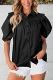 Elena Puff Sleeve Loose Shirt-0