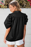 Elena Puff Sleeve Loose Shirt-1