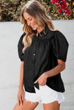 Elena Puff Sleeve Loose Shirt-2