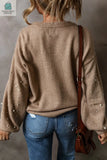 Elliot Pearled Drop Shoulder Round Neck Sweater-1