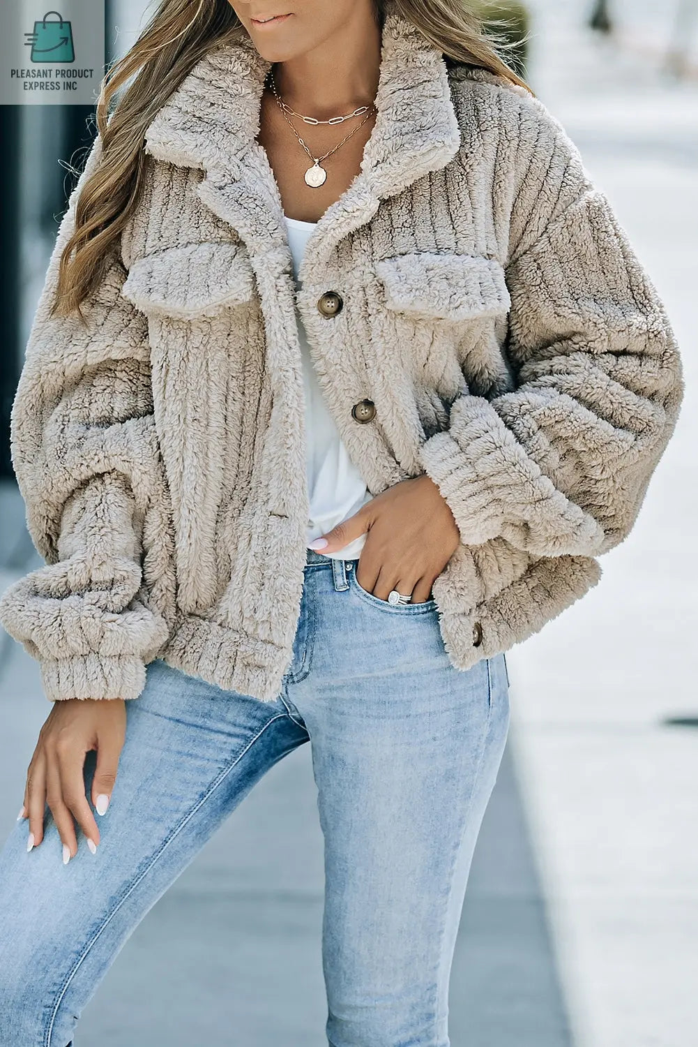 Elsie Plush Fleece Button up Jacket-0