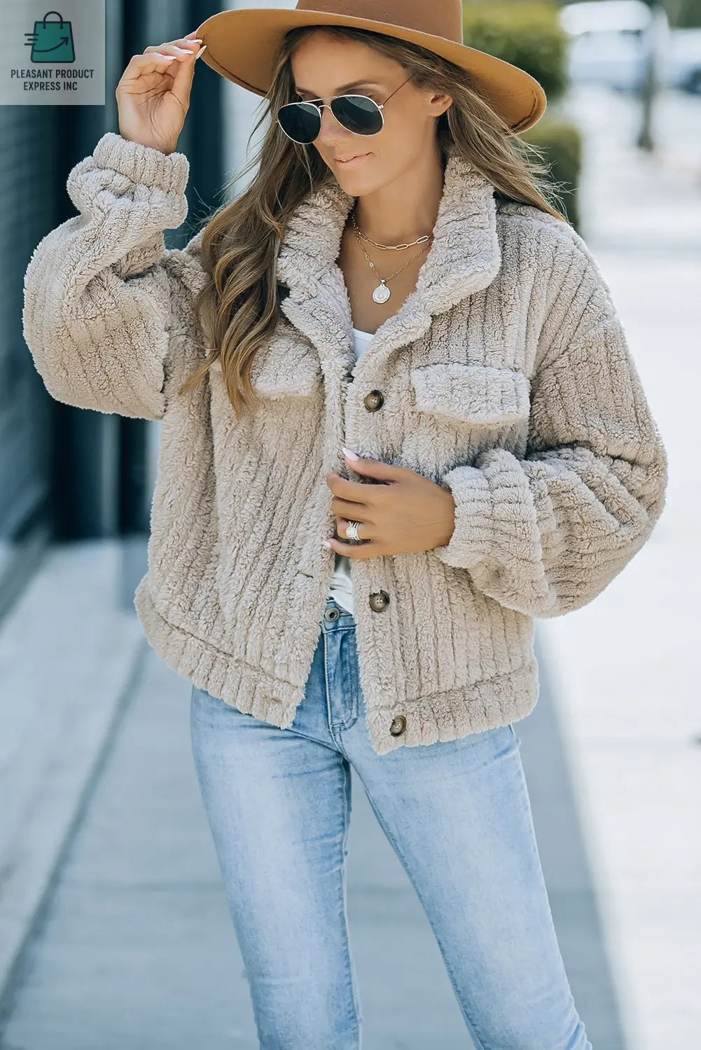 Elsie Plush Fleece Button up Jacket-2