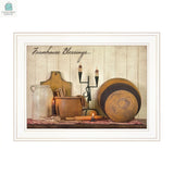 Farmhouse Blessings 2 White Framed Print Kitchen Wall Art-1