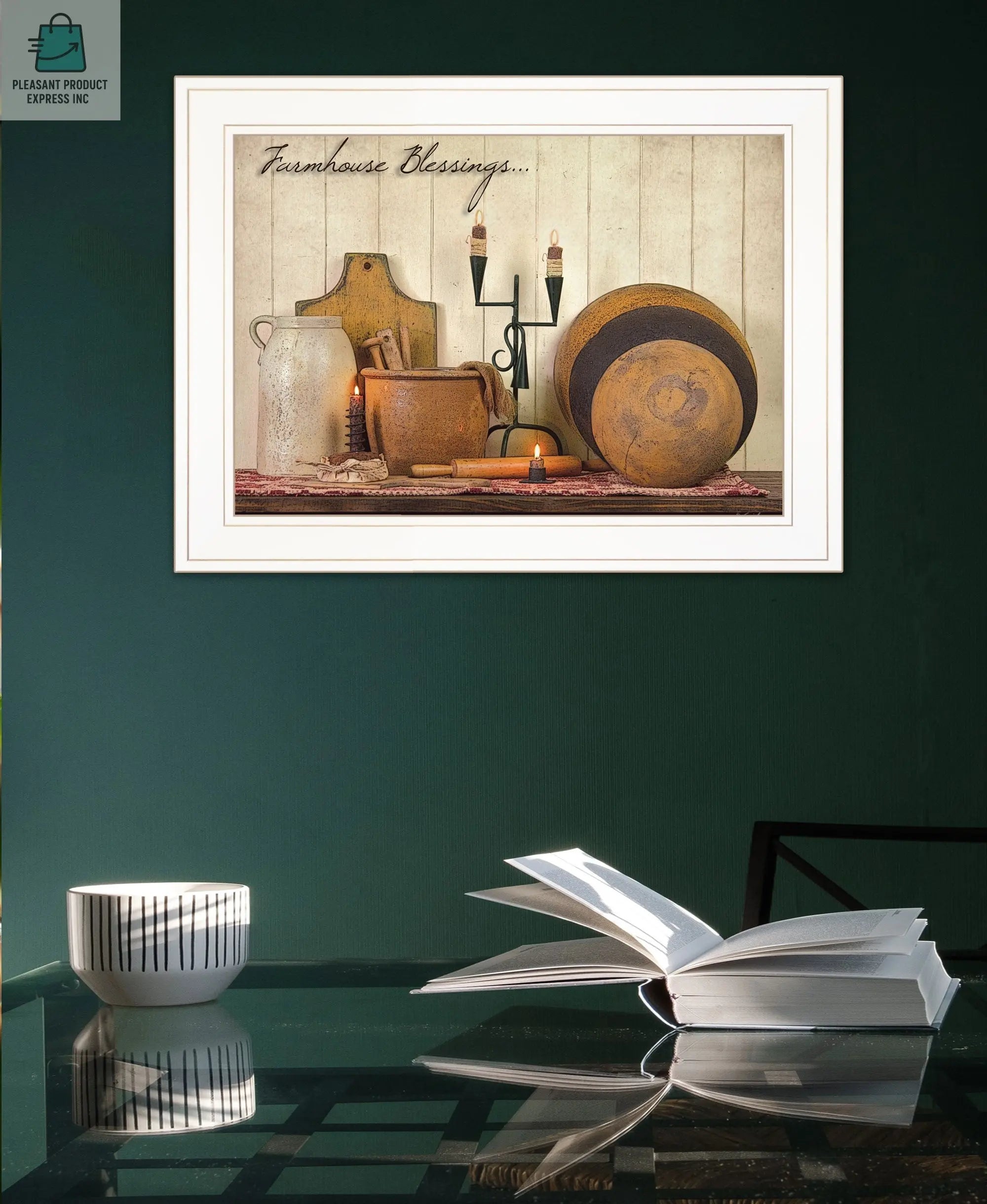 Farmhouse Blessings 2 White Framed Print Kitchen Wall Art-3