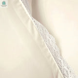 Full/Queen French Country Ivory 5-Piece Lightweight Comforter Set w/ Lace Trim-1