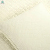 Full/Queen Lightweight Cotton Linen Ivory Textured Reversible 3-Piece Quilt Set-0