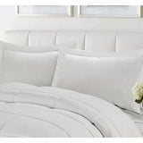 Full/Queen Traditional Microfiber Reversible 3 Piece Comforter Set in White-0