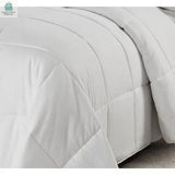 Full/Queen Traditional Microfiber Reversible 3 Piece Comforter Set in White-1