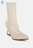 Gaias Fantasy Heel Patent Faux Leather Boots-2