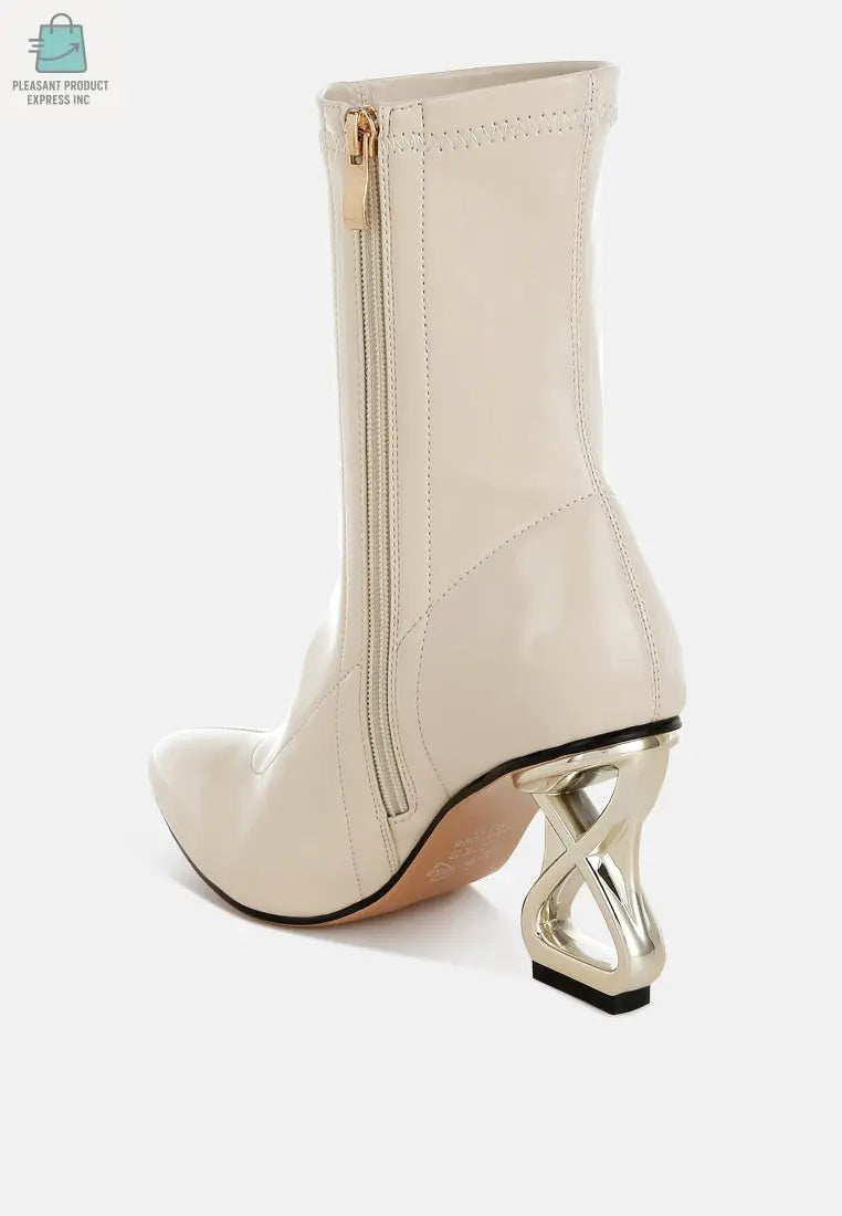 Gaias Fantasy Heel Patent Faux Leather Boots-3