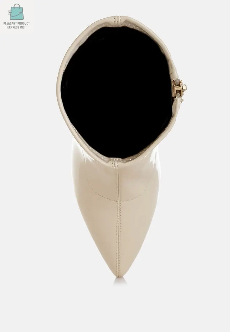 Gaias Fantasy Heel Patent Faux Leather Boots-4