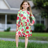 AnnLoren Girls Boutique Holiday Christmas Floral Cotton Winter Dress-3