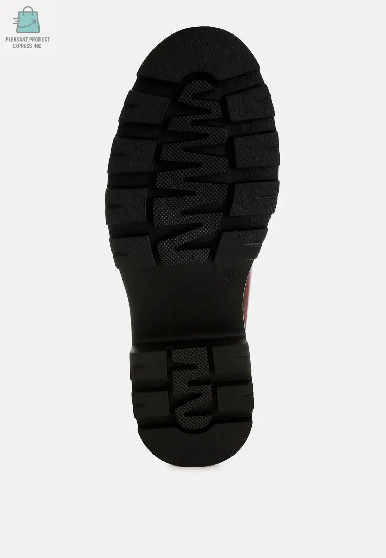 Gleam Stride Faux Leather Chunky Loafers-4