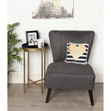 Gold Finish Metal Round End Table Nightstand with  Removable Navy Blue Tray Top-0