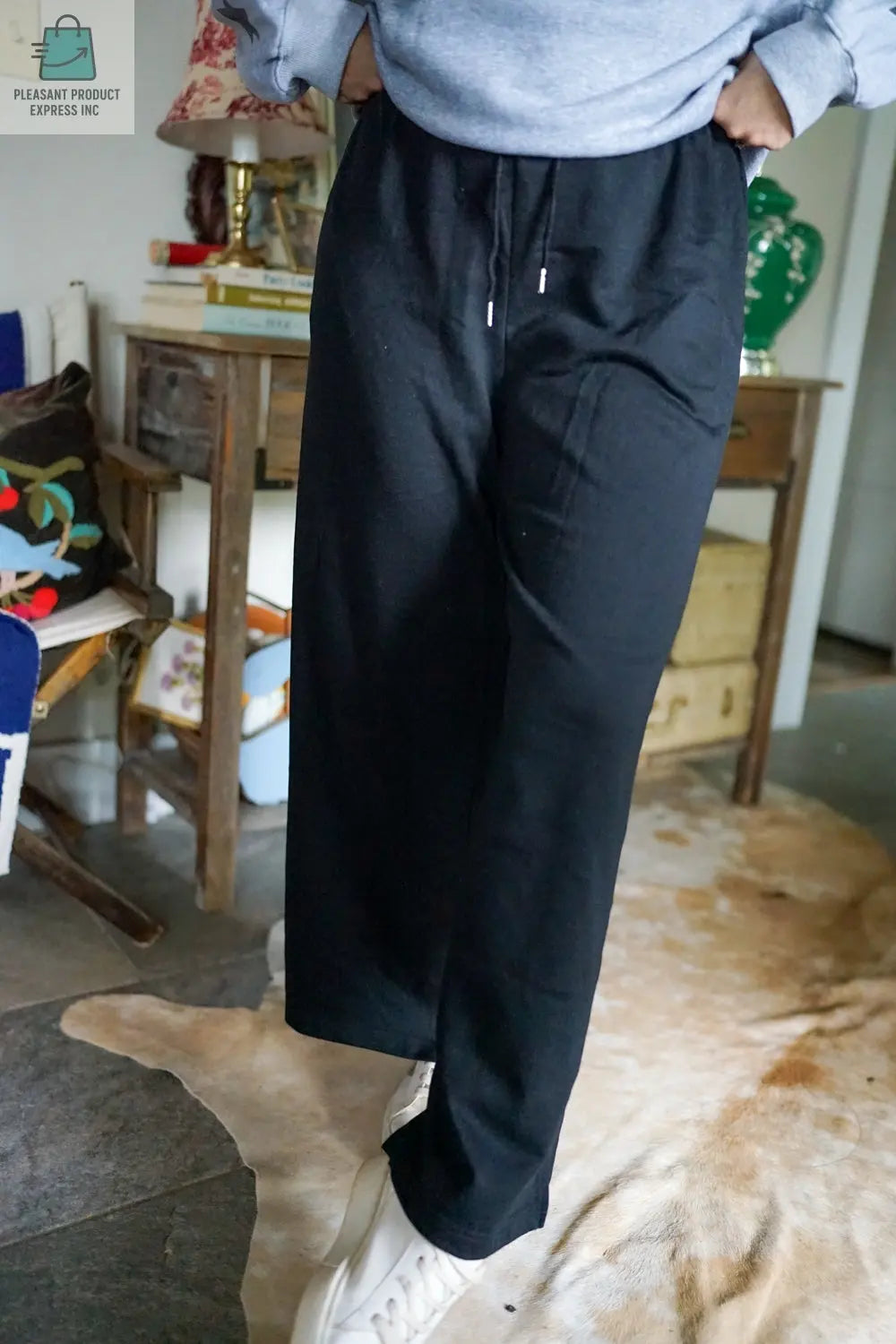 Greta Elastic High Waist Drawstring Sweatpants-3