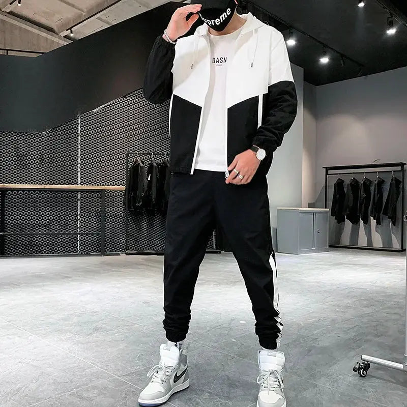 Men Tracksuit Casual Joggers Hooded Sportswear 2 Piece Sets Pleasant Product Express Inc