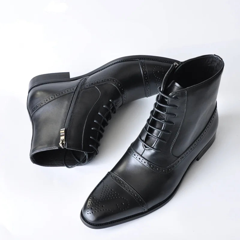 Lace Up Versatile Male Leather  Business Shoes & Boots