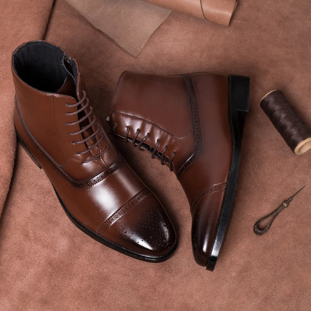 Lace Up Versatile Male Leather  Business Shoes & Boots