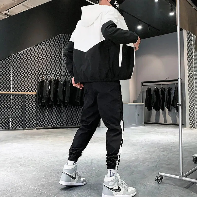 Men Tracksuit Casual Joggers Hooded Sportswear 2 Piece Sets Pleasant Product Express Inc