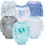 Baby Boys Girls Bodysuit 6 PCS & 3 PCS Long Sleeve 100% Cotton