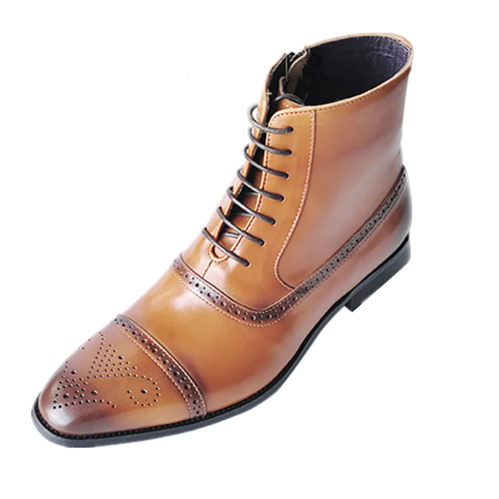 Lace Up Versatile Male Leather  Business Shoes & Boots